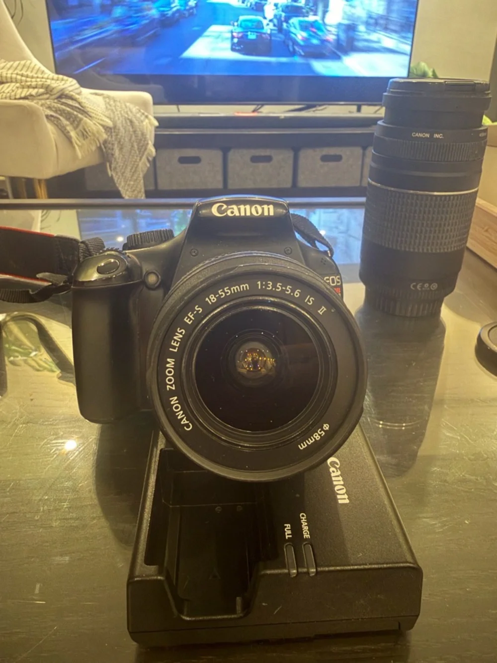 Canon EOS Rebel T3 EF-S 18-55 IS II Kit. Like new, perfectly working condition.